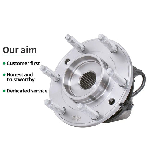 Original 513188 Front Wheel Hub Bearing Assembly For Chevy Trailblazer And Gmc Envoy showing six lug bolts and ABS connector.