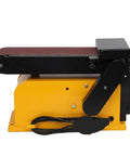 Zero Hassle Heavy Duty Two In One Combo Belt Disc Sander Kit For Wood Metal And Plastic Polishing With Badass Powerful Motor side angle view.