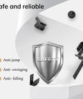 Components of safety features for 8 ft Mini Cabinet Bypass Sliding Barn Door Hardware Track Kit with Hella Smooth Quiet Nylon Rollers.