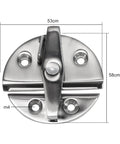 Rock Solid 316 Marine Stainless Steel Boat Hatch Lock Round Twist Console Door Latch with dimensions 53cm x 58cm for secure locking.
