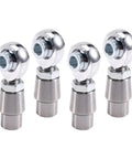 Heavy Duty 8 Piece Heim Joint Rod End Ball Bearing Kit With Spacers For Custom Drag Cars And Slick Street Rod Linkage Sweet Angular Flex And No Stress 5/8 Inch 18 Thread Fitment, four chrome ball bearing rod ends.