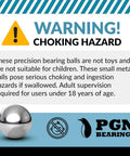 Warning about choking hazard for Top Shelf Carbon Steel Precision Balls 5/16 Inch G500 Grade Badass Durability.