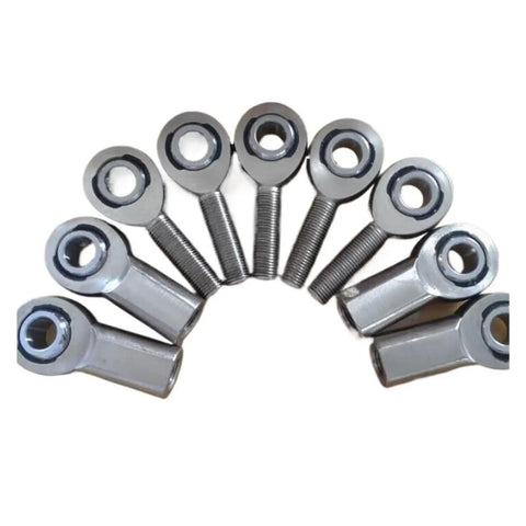 Two Pack Heavy Duty Right Hand Rose Joint Bearings featuring a shiny steel finish, ideal for precision linkage systems and muscle car mods.