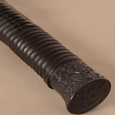 Close-up of the handle and end cap of Beefy Polypropylene Practice Sword for Martial Arts Training, Safe Bokken Style Samurai Sword