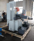 Side view of heavy duty surface grinder manual grinding machine with Turcite coated guide ways auto down feed PLC HMI control