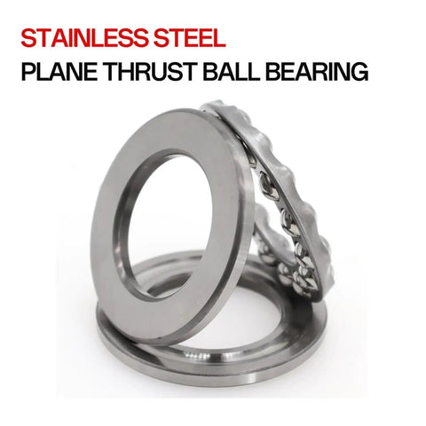 Heavy Duty Stainless Steel 304 And 440 Thrust Ball Bearing For Heavy Machinery With Smooth Operator Performance And Plug And Play Installation At 80X140X44 mm showing stainless steel components.