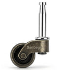 Smooth Roll Swivel Ball Casters With Socket Mount High Grade Zinc Alloy Furniture Wheels For Couches And Desk Chairs, metal caster close-up.