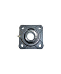 Solid As A Rock Four Bolt Flange Ball Bearing With Two And Three Eighths Inch Bore, 52100 chrome steel, cast iron, top view.