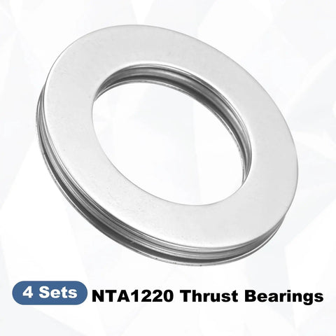 Four Pack NTA1220 Thrust Needle Roller Bearings With Matching Washers 3/4 Inch Inner Diameter close-up view of a washer.