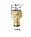 Leakproof Brass Hose Fittings Set 20 Pieces One Half Inch Three Quarter Inch One Inch Quick Connectors For Garden Faucet Adapters Copper Watering Connectors Drip Irrigation And Outdoor Hose System Easy Install 3/4 and 1/2 in brass fitting 16mm