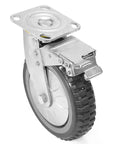 Heavy Duty 8 Inch Swivel And Fixed Caster Wheels Set With Top Lock Brakes 575 Lb Each Total 2,300 Lb Capacity 4 Pack Rock Solid Rolling
