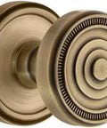 Georgetown Plate Double Dummy Door Hardware With Soleil Knob In Vintage Brass Built Tough Solid Forged Brass Construction