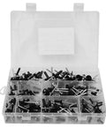 200 Piece Black Blind Rivet Kit Built Tough High Strength Round Head Assortment in storage box