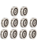 Top Shelf Deep V Groove Guide Ball Bearings 3x10x3mm single sided sealed chrome steel, 10 pack of sliding track rollers.