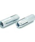 Eight Pack 3/8 Inch Premium Zinc Plated Carbon Steel Knurled Drop In Anchors For 3/8-16 Bolts, 1/2 Inch Hole Diameter