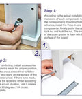 Hands installing Dead Tight Zinc Alloy Cam Lock Nuts For Cabinets And Drawers Heavy Duty Furniture Connector Fasteners.