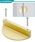 Brushed Brass Half Moon Cabinet Pulls 4 Pack Semicircle Drawer Handles With Screws showing easy installation