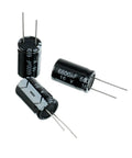Heavy Duty 6800 Microfarad 16 Volt Aluminum Electrolytic Capacitors 16 X 25 mm in black, ideal for audio gear and DIY electronics.
