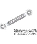 Heavy Duty Adjustable Tensioning Rod With Precision Heim Joint For Sbc Bbc 350 454 Engines, stainless steel, 6.35cm length.