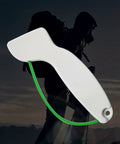 Portable Handheld Knife Sharpener With V Notch Edge Restorer for kitchen knives against hiking background