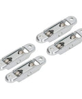 Heavy Duty Stainless Steel Sliding Window Door Roller Kit With Dead Easy Install Double Wheels For Home Cabinets And Track Replacement Top Shelf Quality Half Inch Diameter For No Hassle Glide, four stainless steel rollers.