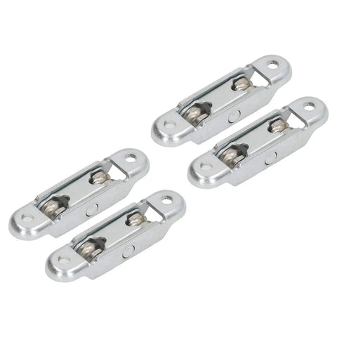 Heavy Duty Stainless Steel Sliding Window Door Roller Kit With Dead Easy Install Double Wheels For Home Cabinets And Track Replacement Top Shelf Quality Half Inch Diameter For No Hassle Glide, four stainless steel rollers.