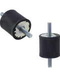 Top Shelf Rubber Vibration Isolator Mounts With M8x23mm Threaded Studs for reducing machinery hum, four pack, durable rubber.