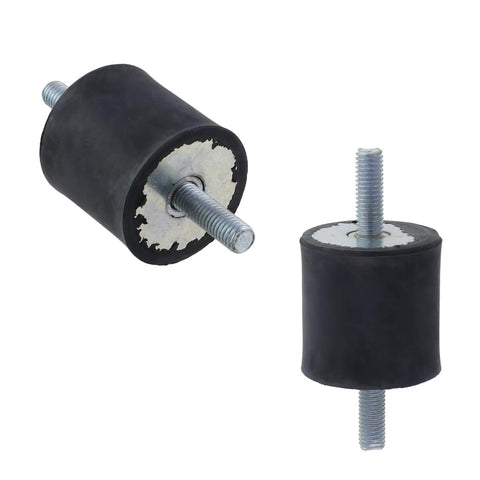 Top Shelf Rubber Vibration Isolator Mounts With M8x23mm Threaded Studs for reducing machinery hum, four pack, durable rubber.