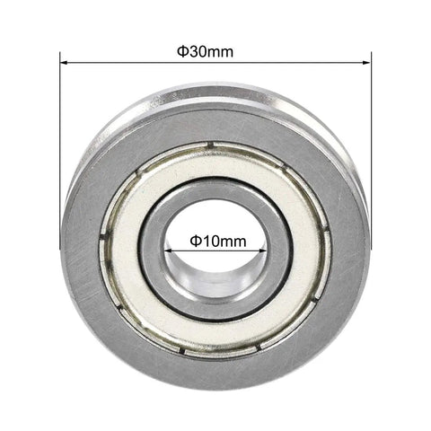Real Deal V6000ZZ V Groove Bearing Pair Featuring Double Metal Shielded Chrome Steel Rollers, 10mm ID, 30mm OD.