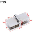 Rock Solid Four Piece Shower Glass Door Hinges With 180 Degree Double Sided Clamp Fit 5mm To 8mm Glass close-up showing dimensions.