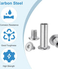 Reliable Hex Chicago Screws And Socket Cap Bolts Made For Scrapbook Binding Leatherwork And Furniture Fix Ups M8 X 25 mm Connecting Posts Complete Kit Silver Finish featuring carbon steel screws.