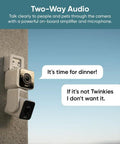 Dual Camera Pan And Tilt Security System for indoor and outdoor with two-way audio and smart home integration, mounted on a wall.