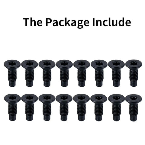 Rock Solid Door Hinge Bolts Screws Kit For Jeep Wrangler JK JKU JL JLU And Gladiator JT 2007 To 2023 16 Piece set of black plated screws.