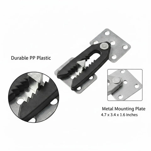 Plastic Sofa Connector Buckle For Modular Sectionals with black PP plastic and metal plate, 4.7 x 3.4 x 1.6 inches