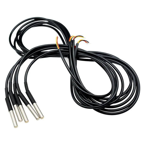 DS18B20 Temperature Sensors 5 Pack, 5M Waterproof Digital Probes with stainless steel cables for Arduino and Raspberry Pi projects