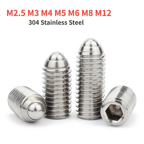 M12 X 45Mm 304 Stainless Steel Spring Ball Plunger, set of four, showcasing durable stainless steel design for secure positioning.