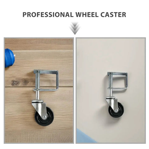 Heavy Duty 4 Inch Spring Loaded Gate Caster Wheel Conquers Rocky Concrete Smooth As Butter Appliance Slider with spring clamp.