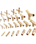 Brass Hose Barb Fittings Kit 4 To 25 Mm Multi Size Straight Elbow Tee Y Cross 2 3 4 Way Splitter Connectors For Garden And Home Dope Rustproof High Temp Easy Install brass hose fittings set