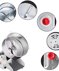 Stainless Steel High Speed Swing Type Grain Grinder Machine For Grinding Grains And Spices At Home, parts and controls view