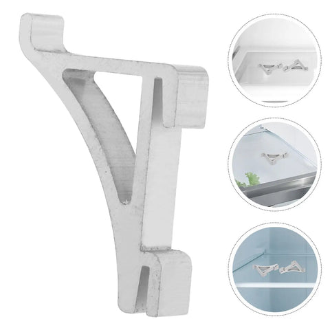 Close-up of a heavy-duty aluminum refrigerator shelf support clip used for commercial cooler replacement hardware.