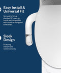 Slim Glow Non Electric Bidet Attachment For Toilet With Front And Rear Dual Nozzles For Fresh Cold Water Wash, side view