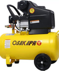10 Gallon Oil Lubricated Air Compressor With 3.5HP Industrial Motor, side view showing yellow tank and motor, ideal for nailing and painting.