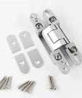 Rock Solid Dimensional Adjustable Concealed Door Hinges Set Of Two Heavy Duty Zero Play Flush Mount Hardware For Snug Fit Super Smooth Swing Interior Room Entry Silver with screws