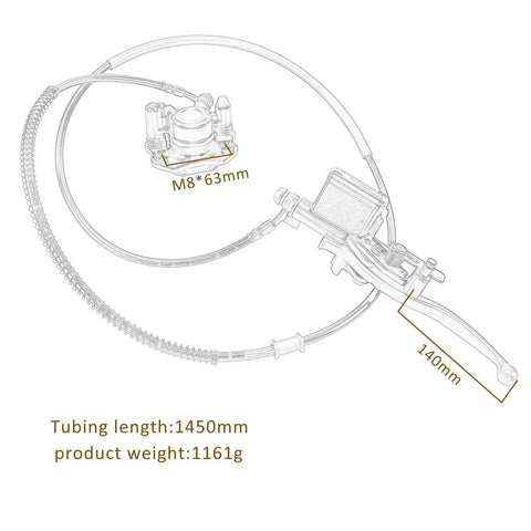Brake caliper and tubing from 28 Inch Rear Axle Kit With Hand Brake Caliper For Go Karts And ATVs Includes 3 Stud Hubs