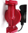 Ups1558Fc Hot Water Circulator Pump Replacement For Hvac Refrigeration Units 115V 125Hp 3Speed showing red metal casing and black motor.