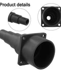 Dust Collection Tool Adapter For Shop Vac And Wet Dry Vacuum Cleaner showing black soft plastic stepped design with flanged base.