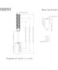 Slick Four Stack Led Andon Tower Light For Busy Factory Floors And Production Lines With Bright Status Alerts And Dead Reliable Performance For Tough Workshop Rigs diagram showing dimensions and mounting bracket.