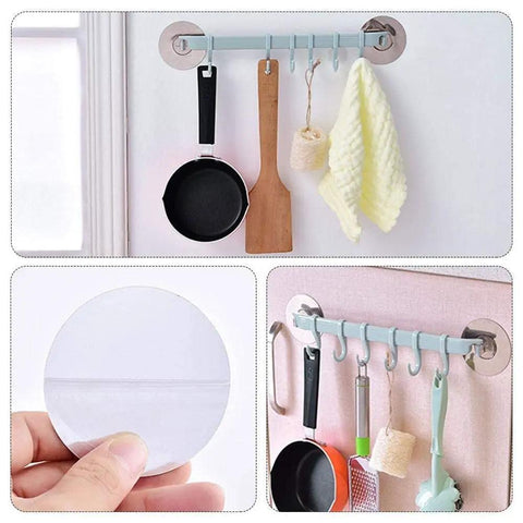 Slick Self Adhesive Bathroom Towel Rack And Wall Mount Hook Organizer For Kitchen Living Room Heavy Duty Steel Look Single Grip Holder Smooth Finish Vibe Style, featuring kitchen tools and towels.