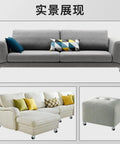 Heavy Antique Brass Casters With Swivel Brake And Slick Moving Wheels For Living Room Sofa And Ottoman Set Of Four Hardcore Big Time Base Makeover displayed under modern gray sofa and white chaise.