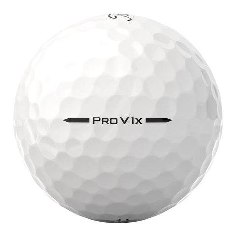 Pro V1X High Numbers Golf Balls For Max Distance And Higher Flight Featuring Dual Core Tech with embossed text on surface